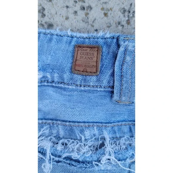 GUESS Jeans Daredevil Bootcut Distressed Reworked Denim Jeans - Picture 4 of 10